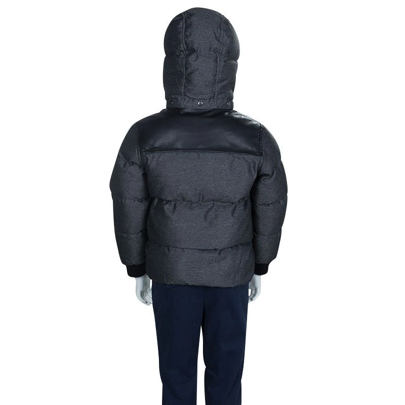 Little Marc Jacobs Grey Leather Patch Detail Quilted Puffer Jacket 6 Yrs For Kids 3 Little Marc Jacobs Grey Leather Patch Detail Quilted Puffer Jacket 6 Yrs For Kids - Image 3