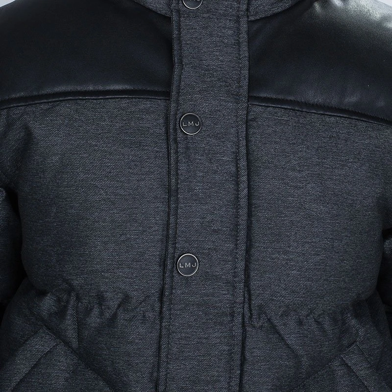 Little Marc Jacobs Grey Leather Patch Detail Quilted Puffer Jacket 6 Yrs For Kids 4 Little Marc Jacobs Grey Leather Patch Detail Quilted Puffer Jacket 6 Yrs For Kids - Image 4