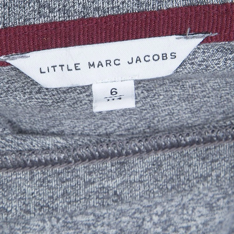 Little Marc Jacobs Grey Melange Jersey Graphic Print Crew Neck T-Shirt 6 Yrs For Kids 6 Little Marc Jacobs Grey Melange Jersey Graphic Print Crew Neck T-Shirt 6 Yrs For Kids - Image 6