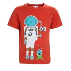 Little Marc Jacobs Red Astronaut Print Crew Neck T-Shirt 6 Yrs For Kids