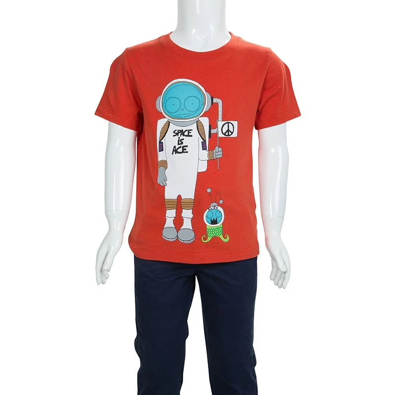 Little Marc Jacobs Red Astronaut Print Crew Neck T-Shirt 6 Yrs For Kids 2 Little Marc Jacobs Red Astronaut Print Crew Neck T-Shirt 6 Yrs For Kids - Image 2
