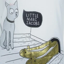 Little Marc Jacobs White Jersey Printed Long Sleeve T-Shirt 10 Yrs For Kids -Marc Jacobs shop luxury kids marc jacobs used girls clothing p66877 004