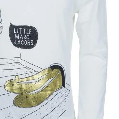 Little Marc Jacobs White Jersey Printed Long Sleeve T-Shirt 10 Yrs For Kids -Marc Jacobs shop luxury kids marc jacobs used girls clothing p66877 005