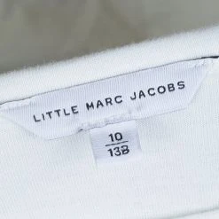 Little Marc Jacobs White Jersey Printed Long Sleeve T-Shirt 10 Yrs For Kids -Marc Jacobs shop luxury kids marc jacobs used girls clothing p66877 006