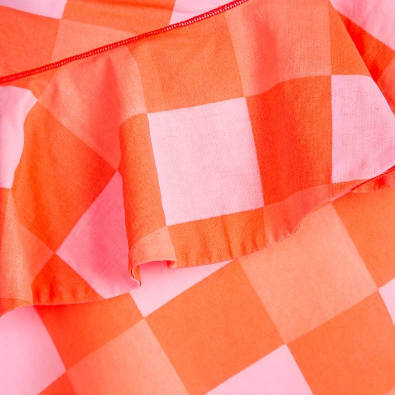 Little Marc Jacobs Neon Orange Checkered One Shoulder Dress 10 Yrs For Kids 4 Little Marc Jacobs Neon Orange Checkered One Shoulder Dress 10 Yrs For Kids - Image 4