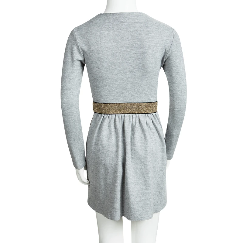 Little Marc Jacobs Grey Knit Long Sleeve Dress 8 Yrs For Kids 3 Little Marc Jacobs Grey Knit Long Sleeve Dress 8 Yrs For Kids - Image 3