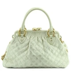 Marc Jacobs White Quilted Leather Stam Bag For Uncategorized