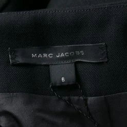 Marc Jacobs Black Doublefaced Wool Contrast Grosgrain Trim Ankle Pants M For Women -Marc Jacobs shop luxury women marc jacobs new clothes p138537 0005