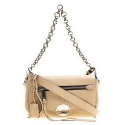 Marc Jacobs Beige Pebbled Leather Small Big Apple Gotham Shoulder Bag For Women