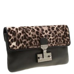 Marc Jacobs Black/Beige Leopard Print Calfhair And Leather Safari Vip Clutch For Women 14 Marc Jacobs Black/Beige Leopard Print Calfhair And Leather Safari Vip Clutch For Women -Marc Jacobs shop luxury women marc jacobs new handbags p182497 006
