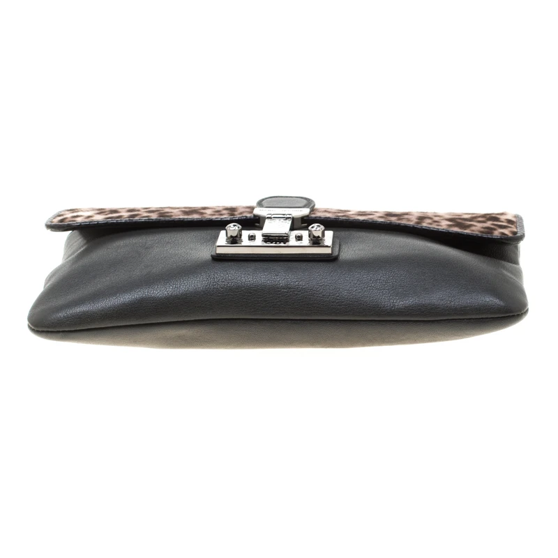 Marc Jacobs Black/Beige Leopard Print Calfhair And Leather Safari Vip Clutch For Women 6 Marc Jacobs Black/Beige Leopard Print Calfhair And Leather Safari Vip Clutch For Women - Image 6