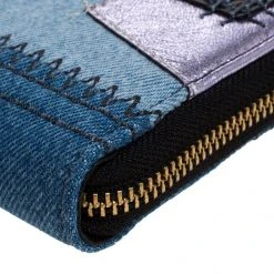 Marc Jacobs Blue Denim Patchwork Zip Around Wallet For Women -Marc Jacobs shop luxury women marc jacobs new handbags p272421 003