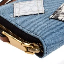 Marc Jacobs Blue Denim Patchwork Zip Around Wallet For Women -Marc Jacobs shop luxury women marc jacobs new handbags p272421 004
