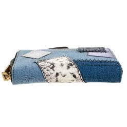 Marc Jacobs Blue Denim Patchwork Zip Around Wallet For Women -Marc Jacobs shop luxury women marc jacobs new handbags p272421 005