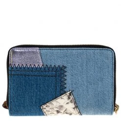 Marc Jacobs Blue Denim Patchwork Zip Around Wallet For Women -Marc Jacobs shop luxury women marc jacobs new handbags p272421 006