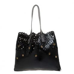 Marc Jacobs Black Laser Cut Leather Embellished Wingman Tote For Women 15 Marc Jacobs Black Laser Cut Leather Embellished Wingman Tote For Women -Marc Jacobs shop luxury women marc jacobs new handbags p279926 005