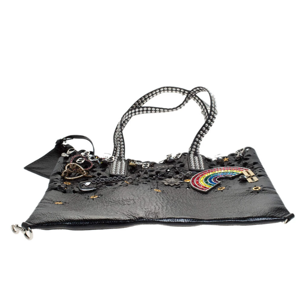 Marc Jacobs Black Laser Cut Leather Embellished Wingman Tote For Women 6 Marc Jacobs Black Laser Cut Leather Embellished Wingman Tote For Women - Image 6