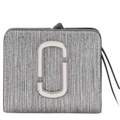 Marc Jacobs Silver Leather The Snapshot Mini Wallet For Women