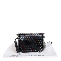 Marc Jacobs Black Patent Leather Jewel Embellished Courier Crossbody Bag For Women 21 Marc Jacobs Black Patent Leather Jewel Embellished Courier Crossbody Bag For Women -Marc Jacobs shop luxury women marc jacobs new handbags p393129 003
