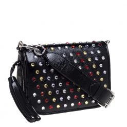 Marc Jacobs Black Patent Leather Jewel Embellished Courier Crossbody Bag For Women 14 Marc Jacobs Black Patent Leather Jewel Embellished Courier Crossbody Bag For Women -Marc Jacobs shop luxury women marc jacobs new handbags p393129 004