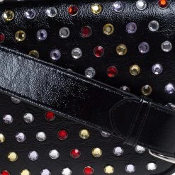 Marc Jacobs Black Patent Leather Jewel Embellished Courier Crossbody Bag For Women 16 Marc Jacobs Black Patent Leather Jewel Embellished Courier Crossbody Bag For Women -Marc Jacobs shop luxury women marc jacobs new handbags p393129 006