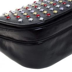 Marc Jacobs Black Patent Leather Jewel Embellished Courier Crossbody Bag For Women 22 Marc Jacobs Black Patent Leather Jewel Embellished Courier Crossbody Bag For Women -Marc Jacobs shop luxury women marc jacobs new handbags p393129 009