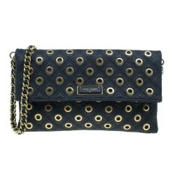 Marc Jacobs Black Leather Sandy Eyelets Shoulder Bag For Women