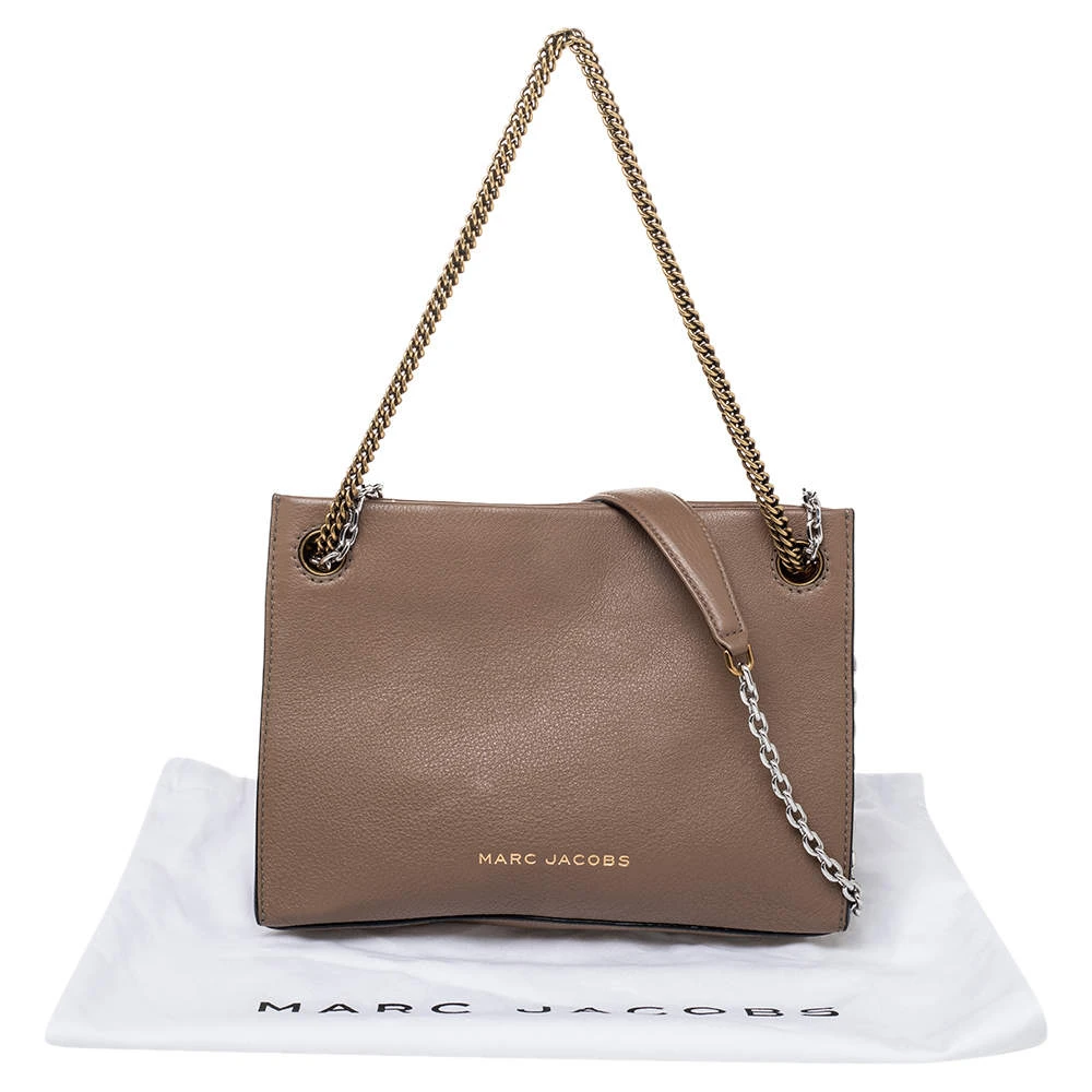 Marc Jacobs Pale Brown Leather Double Link 27 Shoulder Bag For Women 9 Marc Jacobs Pale Brown Leather Double Link 27 Shoulder Bag For Women - Image 9