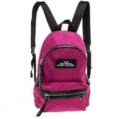 Marc Jacobs Pink/Black Nylon And Leather Medium Backpack For Women