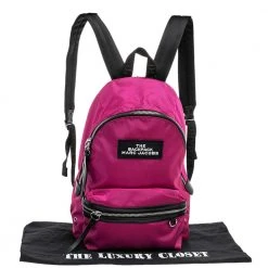Marc Jacobs Pink/Black Nylon And Leather Medium Backpack For Women -Marc Jacobs shop luxury women marc jacobs new handbags p480188 010