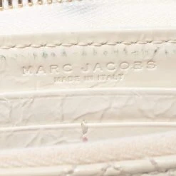 Marc Jacobs Cream Patent Leather Double Pocket Wallet For Women -Marc Jacobs shop luxury women marc jacobs new handbags p482934 002