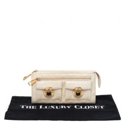 Marc Jacobs Cream Patent Leather Double Pocket Wallet For Women -Marc Jacobs shop luxury women marc jacobs new handbags p482934 006