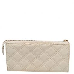 Marc Jacobs Cream Patent Leather Double Pocket Wallet For Women -Marc Jacobs shop luxury women marc jacobs new handbags p482934 007