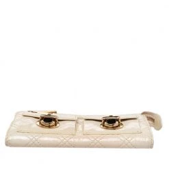 Marc Jacobs Cream Patent Leather Double Pocket Wallet For Women -Marc Jacobs shop luxury women marc jacobs new handbags p482934 008