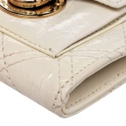 Marc Jacobs Cream Patent Leather Double Pocket Wallet For Women -Marc Jacobs shop luxury women marc jacobs new handbags p482934 010