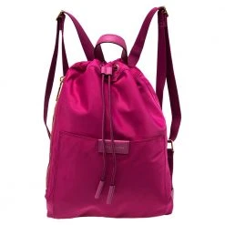 Marc Jacobs Magenta Nylon Active Drawstring Backpack For Women