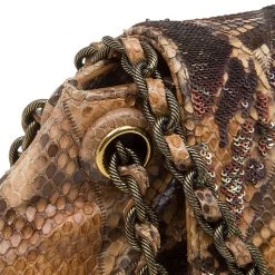 Marc Jacobs Beige Python And Sequins Mae Shoulder Bag For Women -Marc Jacobs shop luxury women marc jacobs new handbags p49911 0007