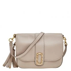 Marc Jacobs Beige Leather Interlock Messenger For Women