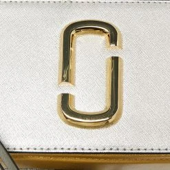 Marc Jacobs Silver/Gold Saffiano Leather Snapshot Camera Crossbody Bag For Women -Marc Jacobs shop luxury women marc jacobs new handbags p653175 006