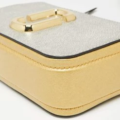Marc Jacobs Silver/Gold Saffiano Leather Snapshot Camera Crossbody Bag For Women -Marc Jacobs shop luxury women marc jacobs new handbags p653175 008