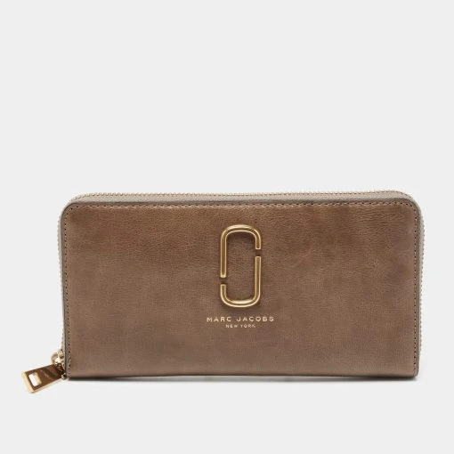 Marc Jacobs Khaki Green Leather Snapshot Zip Around Wallet For Women -Marc Jacobs shop luxury women marc jacobs new handbags p654414 006