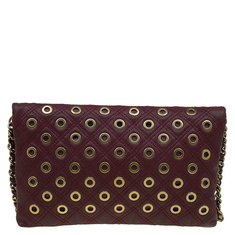 Marc Jacobs Burgundy Leather Sandy Eyelets Shoulder Bag For Women 4 Marc Jacobs Burgundy Leather Sandy Eyelets Shoulder Bag For Women - Image 4