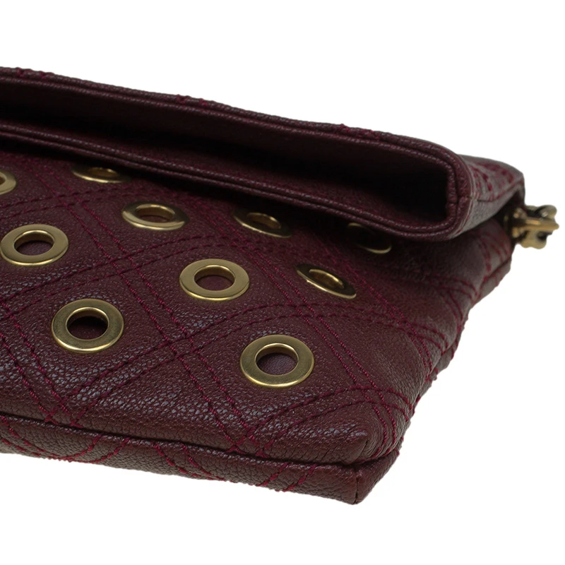 Marc Jacobs Burgundy Leather Sandy Eyelets Shoulder Bag For Women 10 Marc Jacobs Burgundy Leather Sandy Eyelets Shoulder Bag For Women - Image 10