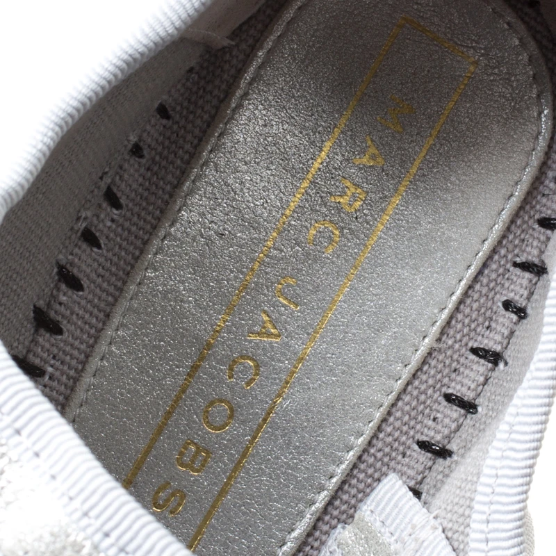 Marc Jacobs Metallic Silver Leather Suzi Crystal Embellished Brooch Mary Jane Espadrille Platforms Size 39 For Women 7 Marc Jacobs Metallic Silver Leather Suzi Crystal Embellished Brooch Mary Jane Espadrille Platforms Size 39 For Women - Image 7