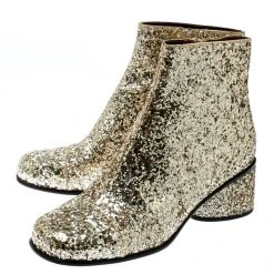 Marc Jacobs Metallic Gold Coarse Glitter Camilla Block Heel Ankle Boots Size 37 For Women 11 Marc Jacobs Metallic Gold Coarse Glitter Camilla Block Heel Ankle Boots Size 37 For Women -Marc Jacobs shop luxury women marc jacobs new shoes p180488 007