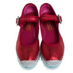 Marc Jacobs Metallic Red Nubuck Suzi Crystal Embellished Brooch Mary Jane Espadrille Platforms Size 39 For Women 10 Marc Jacobs Metallic Red Nubuck Suzi Crystal Embellished Brooch Mary Jane Espadrille Platforms Size 39 For Women -Marc Jacobs shop luxury women marc jacobs new shoes p256156 003
