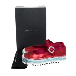 Marc Jacobs Metallic Red Nubuck Suzi Crystal Embellished Brooch Mary Jane Espadrille Platforms Size 39 For Women 15 Marc Jacobs Metallic Red Nubuck Suzi Crystal Embellished Brooch Mary Jane Espadrille Platforms Size 39 For Women -Marc Jacobs shop luxury women marc jacobs new shoes p256156 008