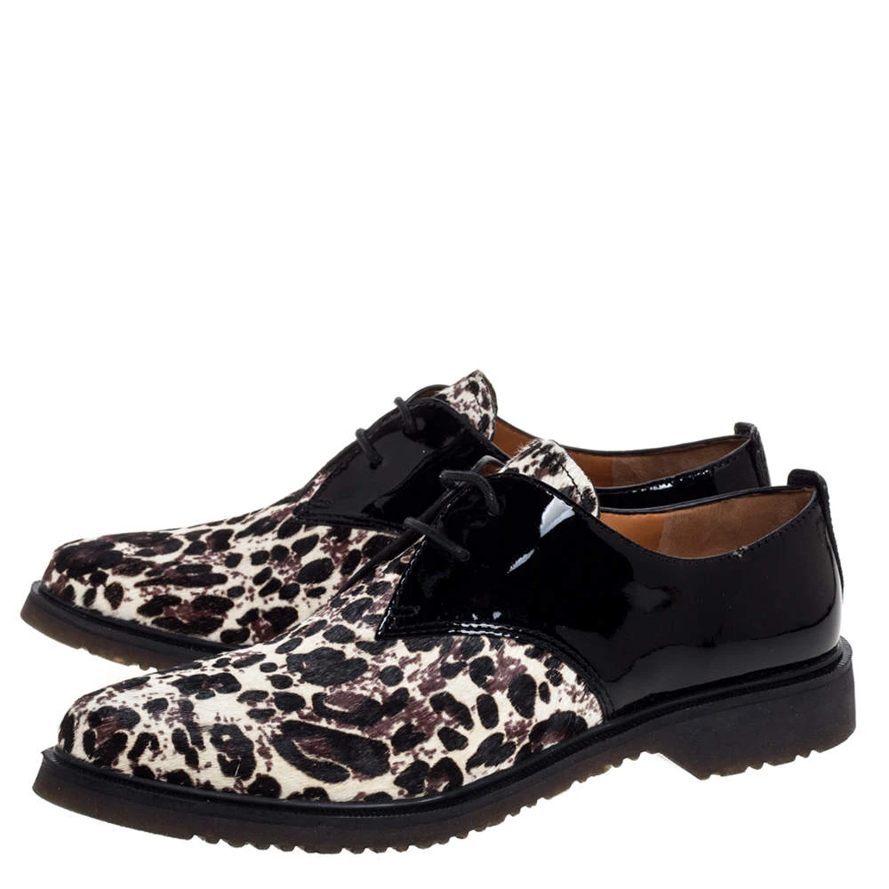 Marc Jacobs Black Patent Leather And Pony Hair Lace Up Derby Size 40 For Women 4 Marc Jacobs Black Patent Leather And Pony Hair Lace Up Derby Size 40 For Women - Image 4