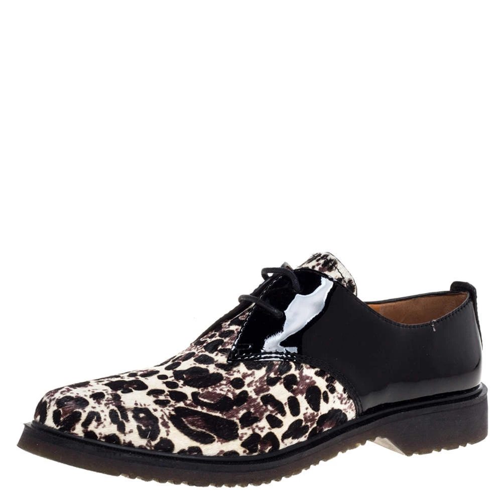 Marc Jacobs Black Patent Leather And Pony Hair Lace Up Derby Size 40 For Women 1 Marc Jacobs Black Patent Leather And Pony Hair Lace Up Derby Size 40 For Women