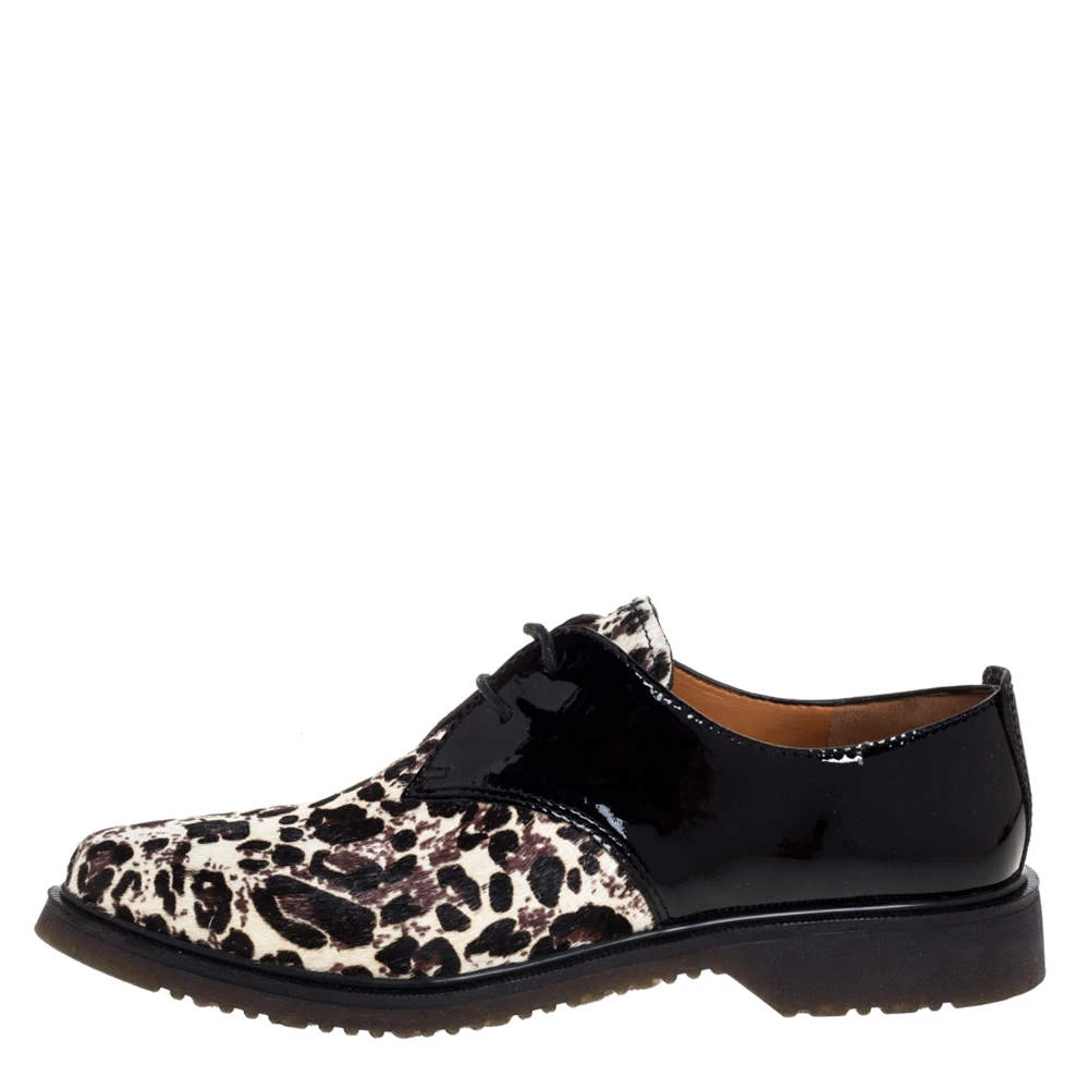 Marc Jacobs Black Patent Leather And Pony Hair Lace Up Derby Size 40 For Women 2 Marc Jacobs Black Patent Leather And Pony Hair Lace Up Derby Size 40 For Women - Image 2